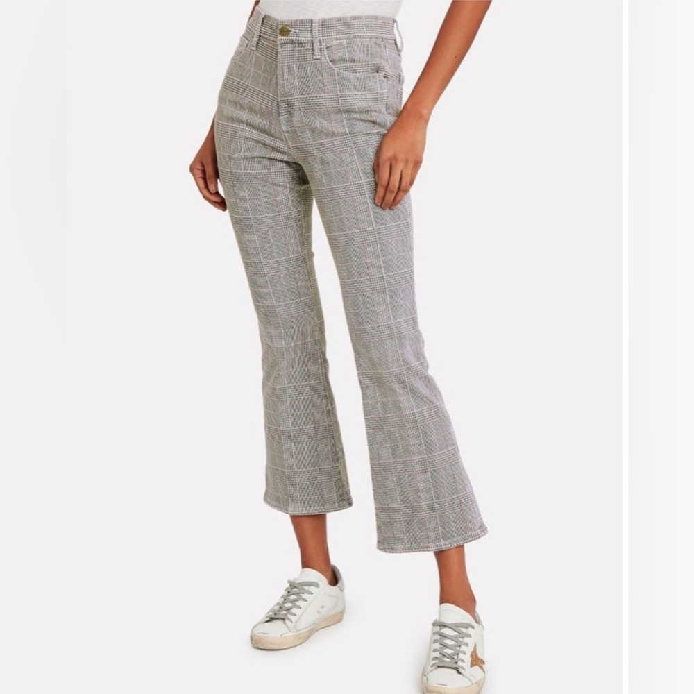 FRAME Le Cropped Mini Boot Plaid Jeans~26